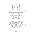 ARANDELA FALDA 3XE14 42X25X42CM