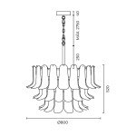 PENDENTE FALDA 12XE14 D80X52CM 
