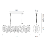 PENDENTE MUSA 8XE14 120X30X45CM