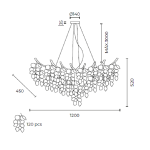 PENDENTE HERA 12XE14 120X45X52CM
