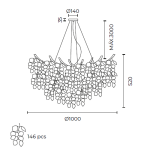 PENDENTE HERA 11XE14 D100X52CM