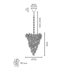 PENDENTE HERA 15XE14 D70XA100CM