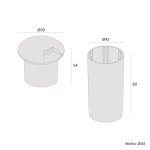 Balizador de Piso Chão 1 Saída LED 0,75W 2700K IRC >90 Bivolt IP66 - Interlight