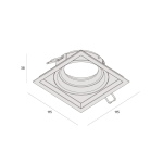 Spot de Embutir Micro Borda Recuado Quadrado Articulável PAR20