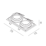 Spot de Embutir Micro Borda Recuado Quadrado Articulável Duplo PAR20 