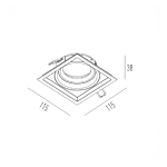 Spot de Embutir Micro Borda Recuado Quadrado Articulável Dicróica MR16
