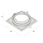 Spot de Embutir Micro Borda Recuado Quadrado Articulável PAR30