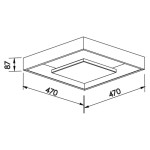Plafon de Sobrepor New Picture Quadrado LED 16,8W Bivolt 47x47x8,7cm - Newline 