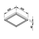 Plafon de Sobrepor Edge Quadrado LED 33,6W Bivolt 42x42x4cm - Newline
