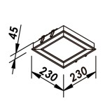 Embutido Edge Quadrado LED 16,8W Bivolt 23x23x4,5m - Newline