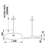 Pendente Plié LED 7W Bivolt Ø60x22,5cm - Newline