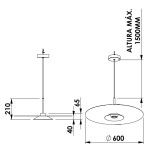 Pendente Plié LED 7W Bivolt Ø60x21cm - Newline