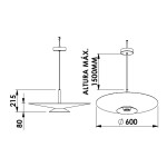 Pendente Plié LED 7W Bivolt Ø60x21,5cm - Newline