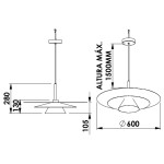 Pendente Plié LED 7W Bivolt Ø60x28cm - Newline
