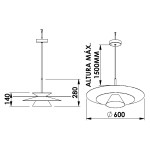 Pendente Plié LED 7W Bivolt Ø60x28cm - Newline