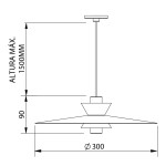 Pendente Colibri LED 5W Bivolt Ø30x9cm - Newline