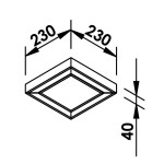 Plafon de Sobrepor Edge Quadrado LED 16,8W Bivolt 23x23x4cm - Newline