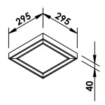 Plafon de Sobrepor Edge Quadrado LED 25,2W Bivolt 29,5x29,5x4cm - Newline