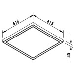 Plafon de Sobrepor Edge Quadrado LED 32W Bivolt 61,6x61,6x4cm - Newline