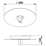 Plafon de Sobrepor Galileo Redondo LED 15W - 2x5W Bivolt Ø50x13,5cm - Newline