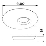 Plafon de Sobrepor Messier Redondo LED 15,36W - 9W Bivolt Ø50x5,5cm - Newline