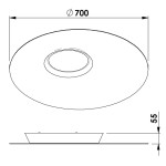 Plafon de Sobrepor Messier Redondo LED 18,24W - 12W Bivolt Ø70x5,5cm - Newline