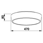 Plafon de Sobrepor Lunare Redondo LED 38W Bivolt Ø47x8cm - Newline
