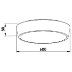 Plafon de Sobrepor Lunare Redondo LED 38W Bivolt Ø60x8cm - Newline