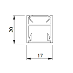 Perfil de Sobrepor FIT15 LED 19,2W 24V 1m - Newline