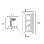 Embutido New Pixel LED 12W Bivolt 5x5x10,2cm - Newline