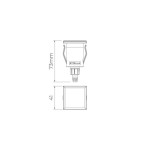 Balizador de Piso Chão Way Side 1 Facho Quadrado LED 1,5W 3000K IRC >80 Bivolt IP67 - Stella