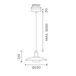 Pendente Planar Studioluce Ø220x120mm