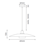 Pendente Planar Studioluce Ø500x130mm